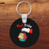 Friday Shopng Squad Christmas Black Shopng Family  キーホルダー (正面)