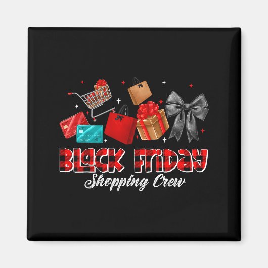 Friday Shopng Squad Christmas Black Shopng Family  マグネット (正面)