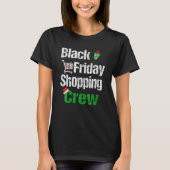 Friday Shopping Crew Christmas Black Shopping Fami Tシャツ (正面)