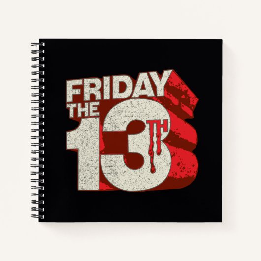 Friday the 13th | Bleeding Stacked 3D Logo ノートブック (正面)