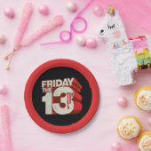 Friday the 13th | Bleeding Stacked 3D Logo ペーパープレート (パーティー)