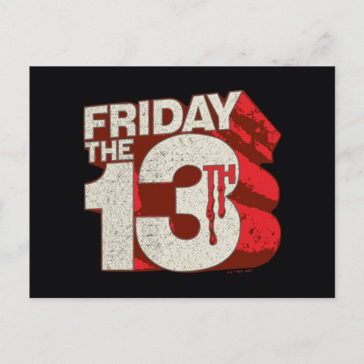 Friday the 13th | Bleeding Stacked 3D Logo ポストカード (正面)