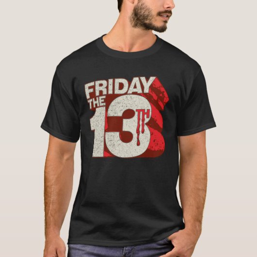 Friday the 13th | Bleeding Stacked 3D Logo Tシャツ (正面)