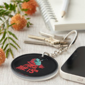 Friday the 13th | Knife Through Blue Hockey Mask キーホルダー (正面右)