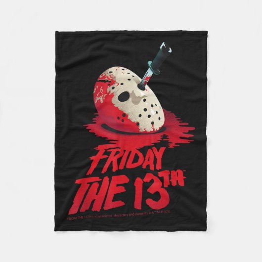 Friday The 13th Mask Blood Halloween Design  フリースブランケット (正面)