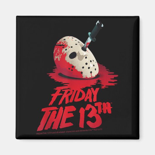 Friday The 13th Mask Blood Halloween Design  マグネット (正面)
