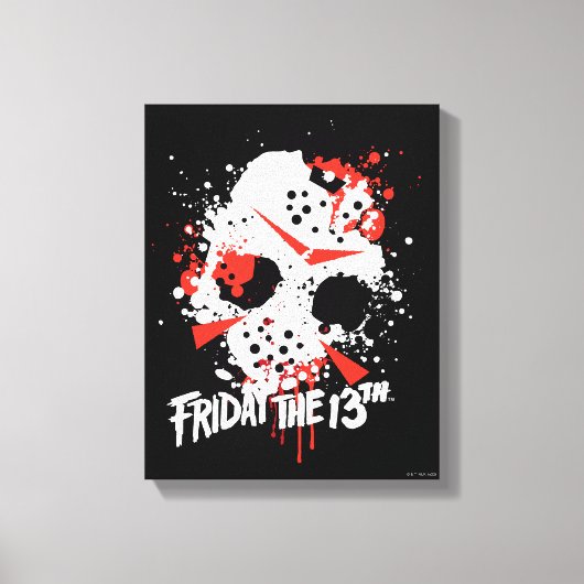 Friday the 13th | Paint Splatter Hockey Mask キャンバスプリント (正面)