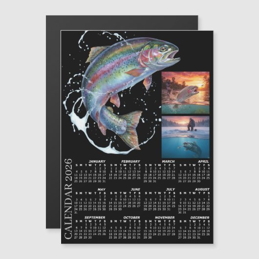 Fridge Fishing Photo Calendar 2026, Fly Fishing (正面/裏面)