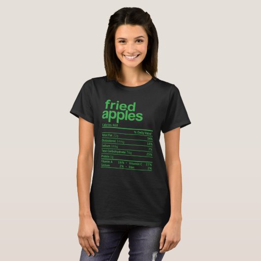 Fried Apple Nutrition Facts Thanksgiving Christmas Tシャツ (正面フル)