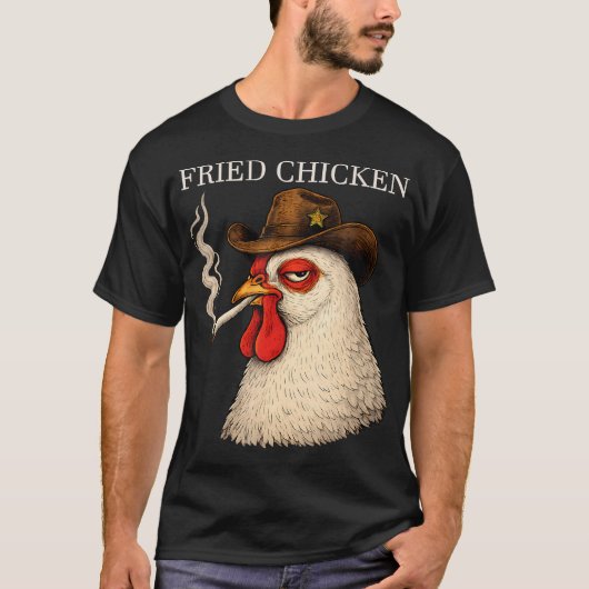 Fried Chicken Funny Chicken Attitude Meme Tシャツ (正面)