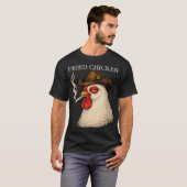 Fried Chicken Funny Chicken Attitude Meme Tシャツ (正面フル)