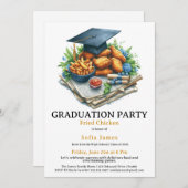 Fried Chicken Graduation Party Celebration 招待状 (正面/裏面)