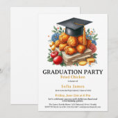 Fried Chicken Graduation Party Celebration 招待状 (正面/裏面)