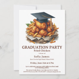 Fried Chicken Graduation Party Celebration 招待状