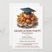 Fried Chicken Graduation Party Celebration 招待状 (正面/裏面)