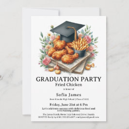 Fried Chicken Graduation Party Celebration 招待状