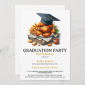 Fried Chicken Graduation Party Celebration 招待状 (正面/裏面)