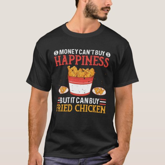 Fried Chicken Happiness Foodaholic Lifestyle Food Tシャツ (正面)