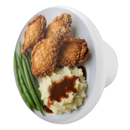 Fried Chicken, Mashed Potatoes and Green Beans セラミックノブ (右)