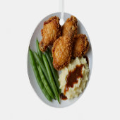 Fried Chicken, Mashed Potatoes and Green Beans メタルオーナメント (正面右)