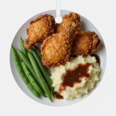 Fried Chicken, Mashed Potatoes and Green Beans メタルオーナメント (裏面)
