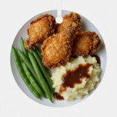Fried Chicken, Mashed Potatoes and Green Beans メタルオーナメント (正面)