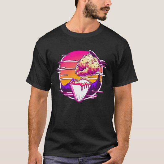Fried Chicken Synthwave 80s Retrowave Aesthetic Tシャツ (正面)