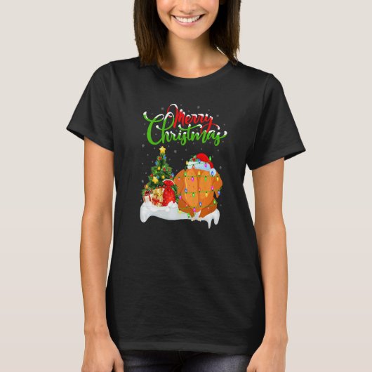 Fried Chicken  Xmas Decorations Fried Chicken Chri Tシャツ (正面)