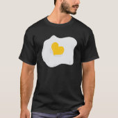 Fried Egg Heart Egg Pun Vegan Breakfast Tシャツ (正面)
