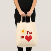 Fried Egg I Am in LoveおもしろいハートEpic Logo トートバッグ (正面(商品))