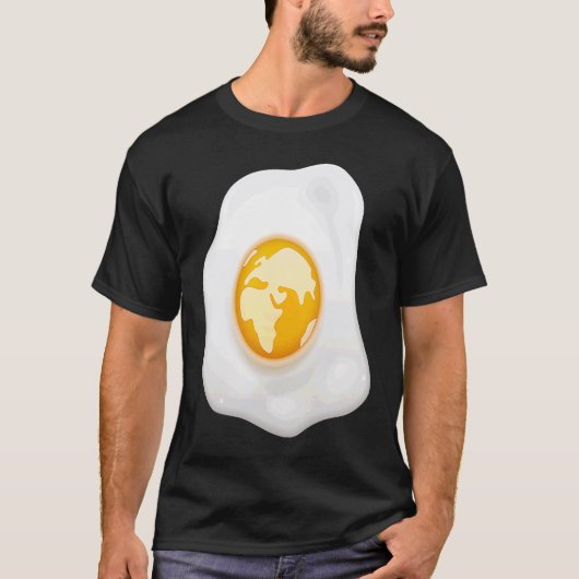 Fried Egg With Earth Globe on Yolk Costume Tシャツ (正面)