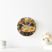 Fried Eggs in a Pan Wall Clock — Fun Kitchen Desig ラウンド壁時計 (ホーム)