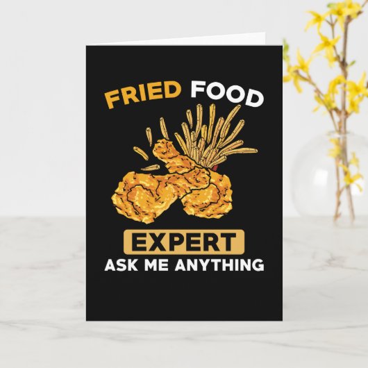 Fried Food Saying Funny カード (黄色い花)