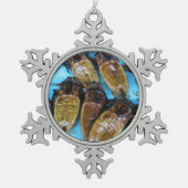 Fried Giant Water Bug (Maeng Daa) ...アジア料理 スノーフレークピューターオーナメント (正面)