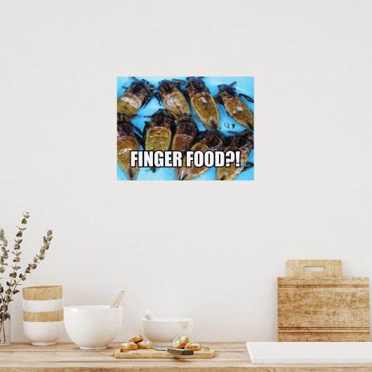 Fried Giant Water Bug (Maeng Daa) ...アジア料理 ポスター (キッチン)