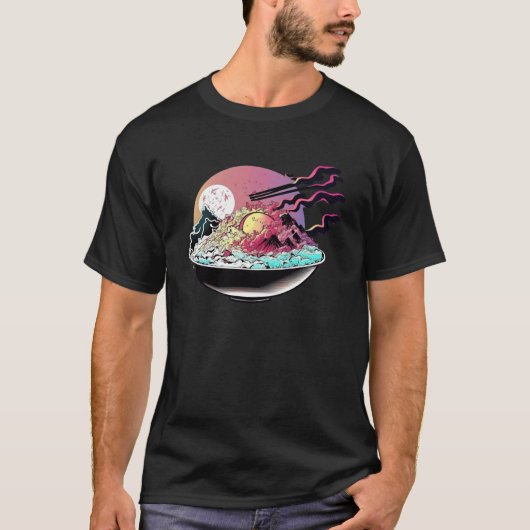 Fried Rice Synthwave 80s Retrowave Aesthetic  1 Tシャツ (正面)