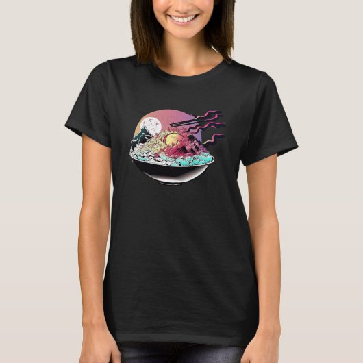 Fried Rice Synthwave 80s Retrowave Aesthetic  1 Tシャツ (正面)