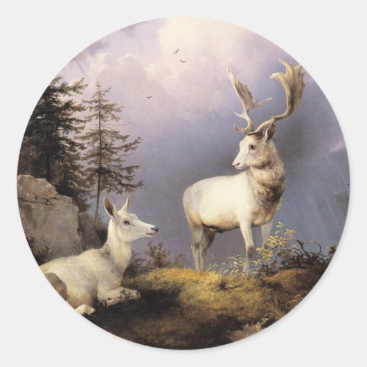 Friedrich Gauermann - Damwild (Fallow Deer), 1833 ラウンドシール (正面)