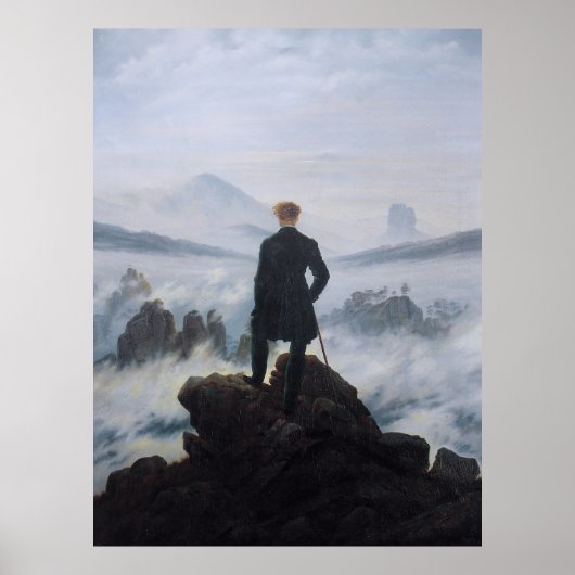 Friedrich's Wanderer above the sea of fog ポスター (正面)