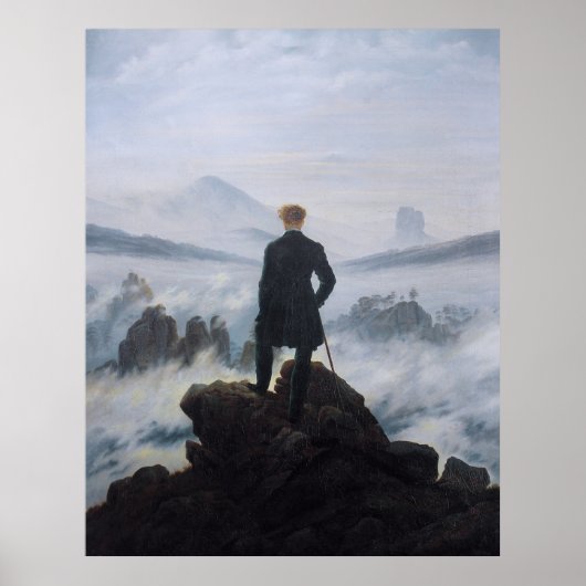 Friedrich's Wanderer above the sea of fog ポスター (正面)