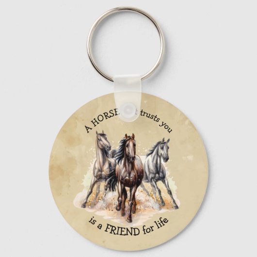 FRIENDを信頼するHORSE for life引用文 キーホルダー (正面)