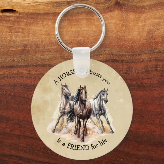 FRIENDを信頼するHORSE for life引用文 キーホルダー (正面)