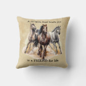 FRIENDを信頼するHORSE for life引用文 クッション (裏面)