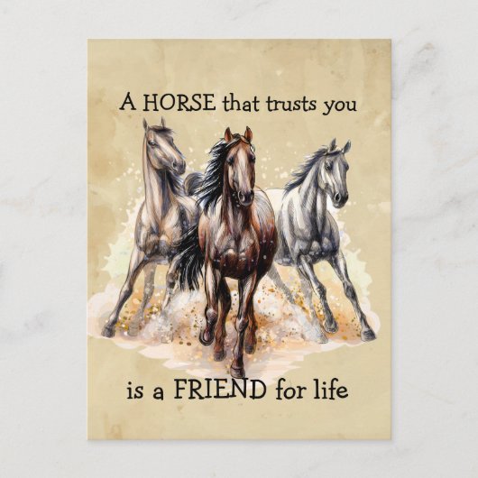 FRIENDを信頼するHORSE for life引用文 ポストカード (正面)