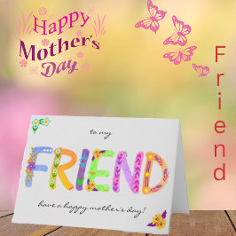 FRIEND はっきりしたフローラボヘミアン母の日カード カード