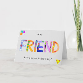 FRIEND はっきりした Geometric Father's Day greeting Card カード