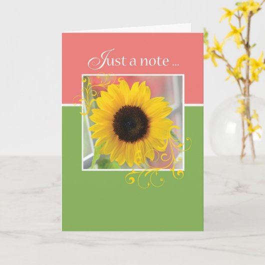 Friend 感謝してい for Support Just a Note Sunflower カード (黄色い花)