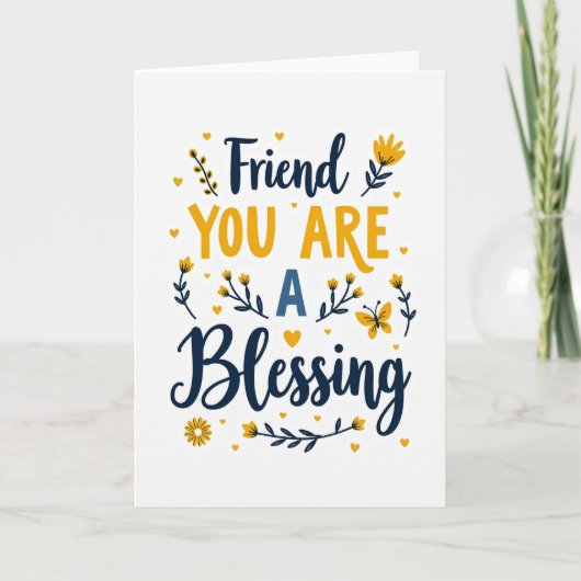 Friend Blessing Floral Art Card カード (正面)