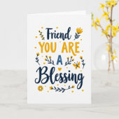 Friend Blessing Floral Art Card カード (黄色い花)