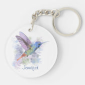 Friend Gift Art Whimsical Rufous Hummingbird キーホルダー (裏面)